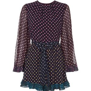 Zimmermann Polka Dot romper in Pink, yellow and Blue Sz 0